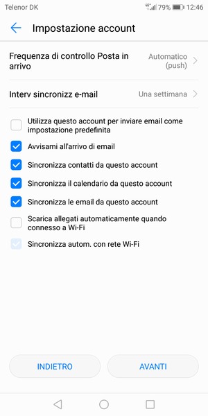 Seleziona AVANTI