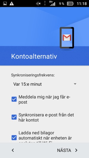 Välj NÄSTA