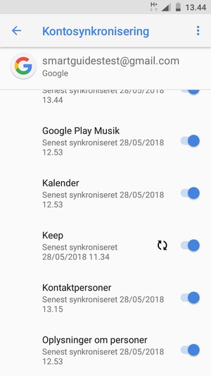 Kontroller at Kontaktpersoner er valgt