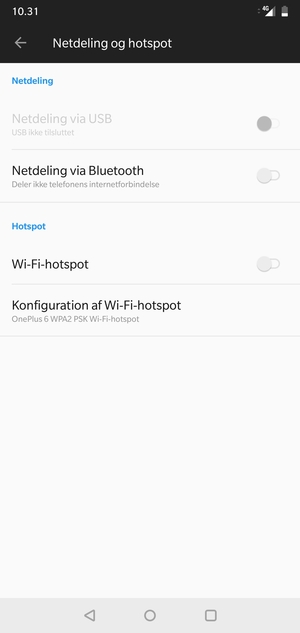 Vælg Konfiguration af Wi-Fi-hotspot