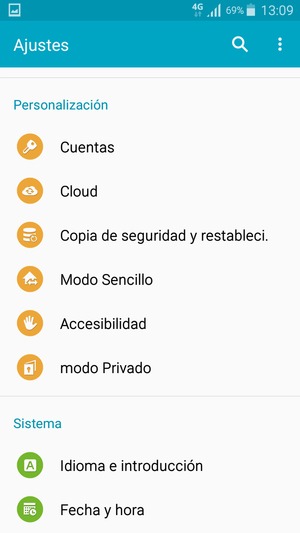 Desplácese y seleccione Cuentas