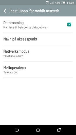 Slå Dataroaming på eller av