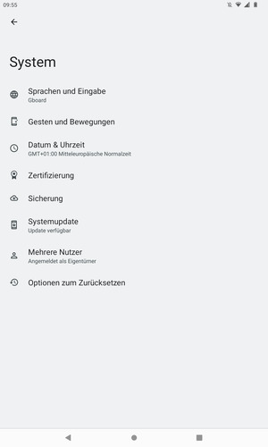 Wählen Sie Systemupdate