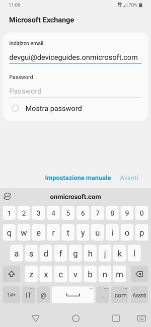Inserisci il tuo indirizzo email e seleziona  Avanti