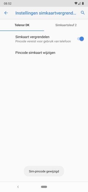 Uw SIM-pincode is gewijzigd