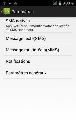 Sélectionnez Message texte(SMS)