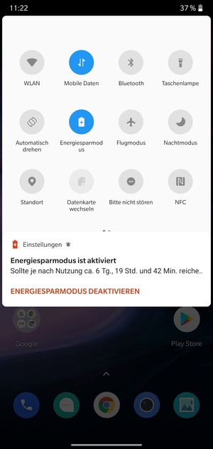 Schalten Sie Energiesparmodus ein