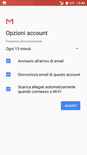 Seleziona AVANTI