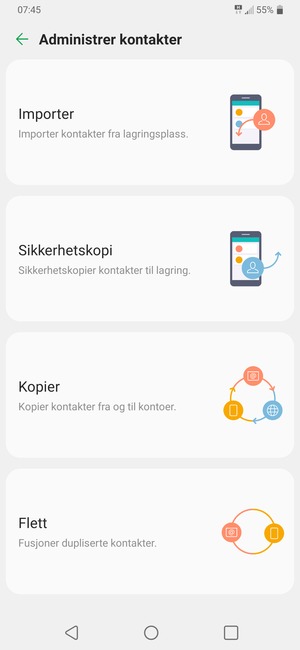 Velg Importer