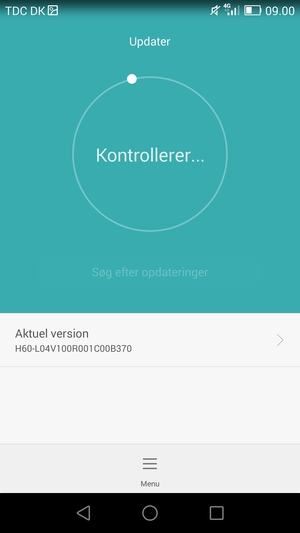 Afvent at søgningen er afsluttet
