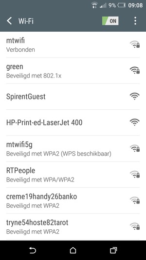 U bent nu verbonden met het WiFi-netwerk