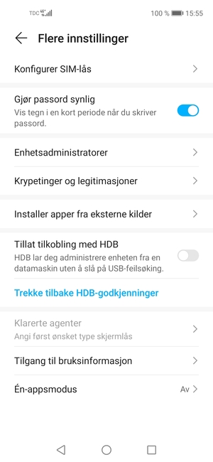 Velg Konfigurer SIM-lås