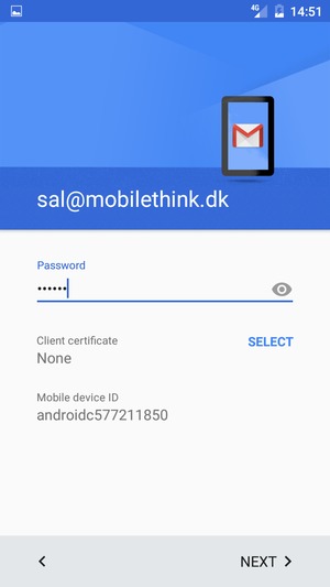 Enter your password and select NEXT