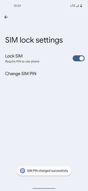 Your SIM PIN has been changed