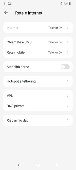 Seleziona Rete mobile