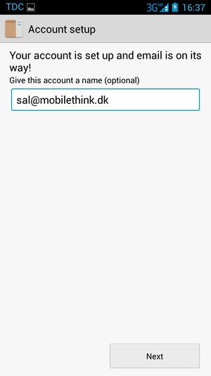 Give your account a name and select Next / Done