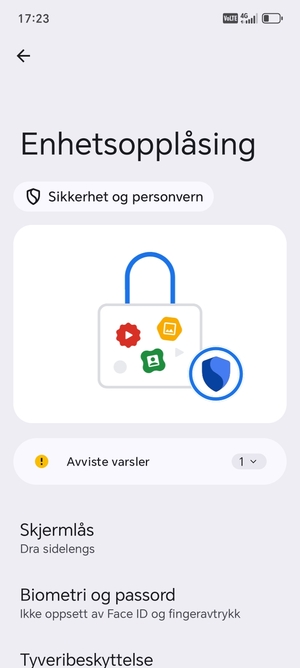 Velg Skjermlås