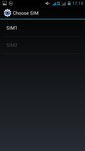 Select SIM1 or SIM2