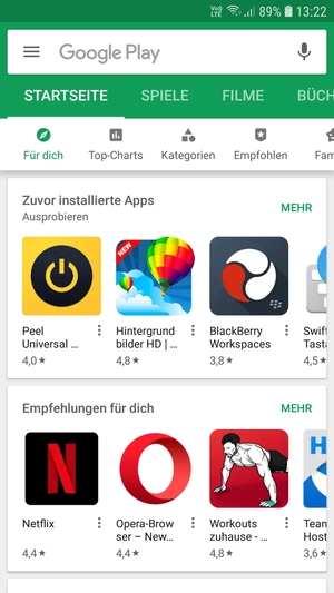 Wählen Sie die Suchleiste