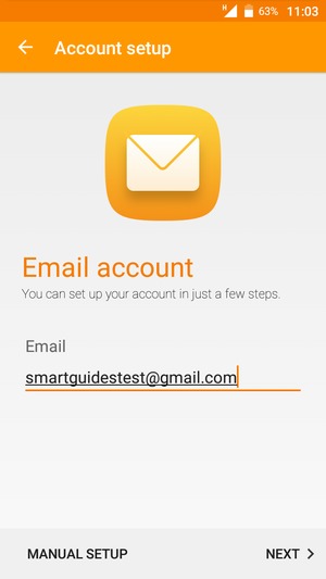 Enter your Gmail or Hotmail address. Select NEXT
