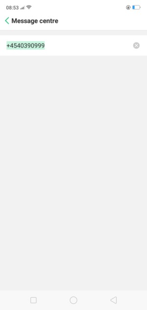 Enter the Message centre number