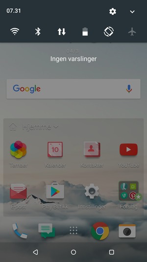 Dra ned toppmenyen igjen