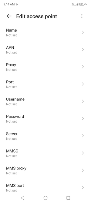 Enter MMS information