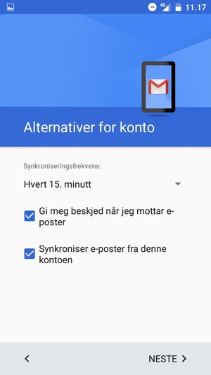 Velg NESTE