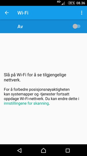 Slå på Wi-Fi