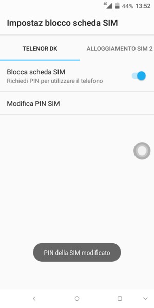 Il tuo PIN SIM è stato modificato