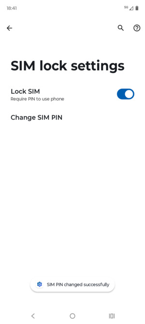 Your SIM PIN has been changed