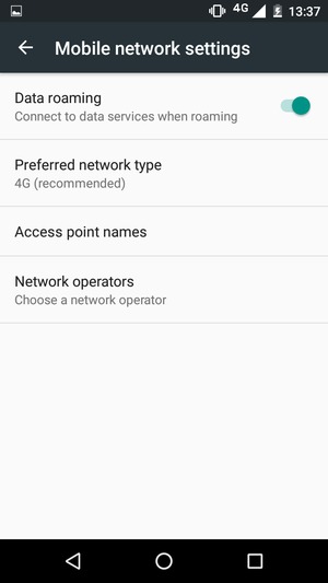 Turn Data roaming on or off