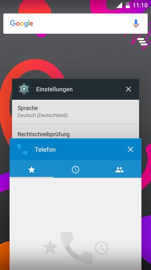 Apps nach rechts streifen, um sie zu schliessen