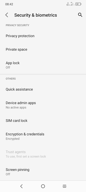 Scroll to and select SIM card lock