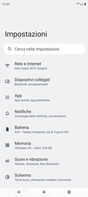 Seleziona Rete e Internet