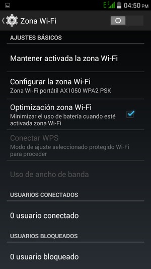 Seleccione Configurar la zona Wi-Fi