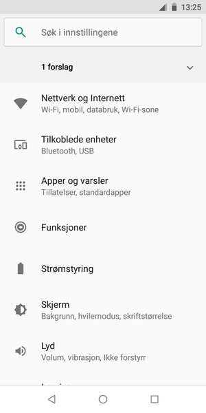 Velg Nettverk og Internett
