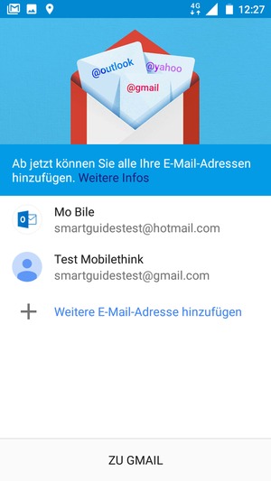 Wählen Sie ZU GMAIL
