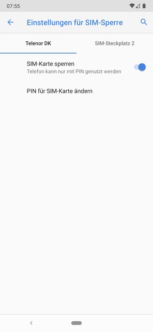 Wählen Sie Public und PIN für SIM-Karte ändern