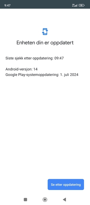 Hvis telefonen din er oppdatert, vil du se følgende skjermbilde