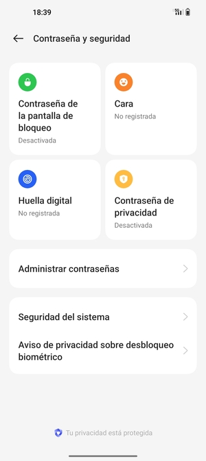 Para activar su bloqueo de pantalla, vaya al menú Contraseña y seguridad y seleccione Contraseña de la pantella de bloqueo