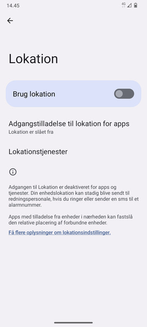 Slå Brug lokation fra