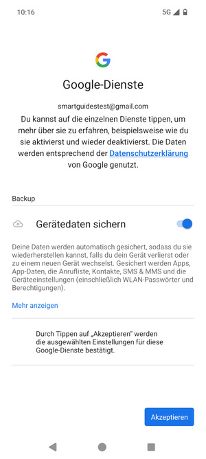 Wählen Sie Akzeptieren