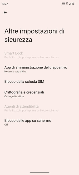 Seleziona Blocco della scheda SIM