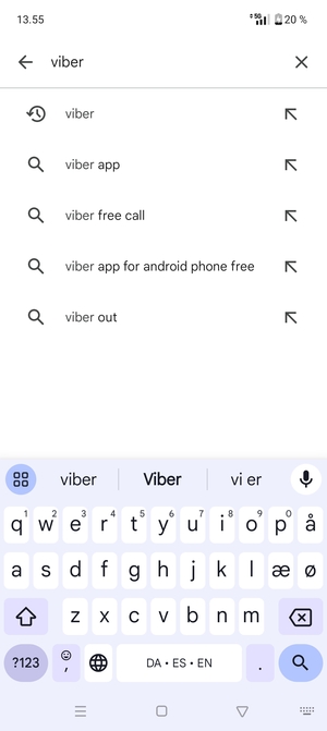 Indtast navnet på appen og vælg Søg