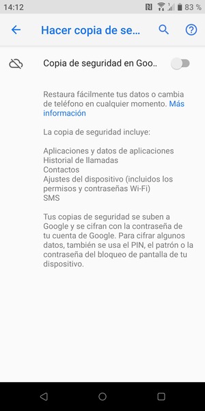 Active Copia de seguridad en Goo..
