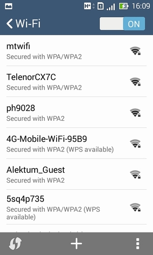 Select the wireless network you want to connect to