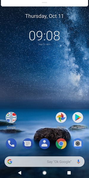 Slide down the top menu