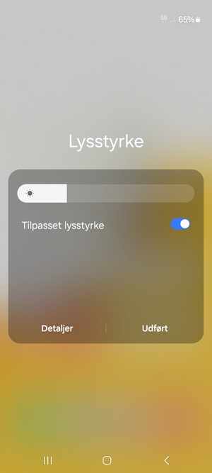 Aktiver Tilpasset lysstyrke og vælg Udført