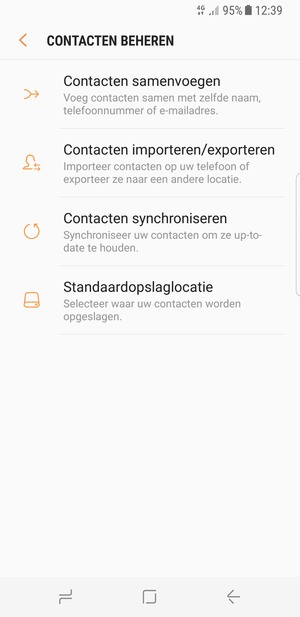 Selecteer Contacten importeren/exporteren